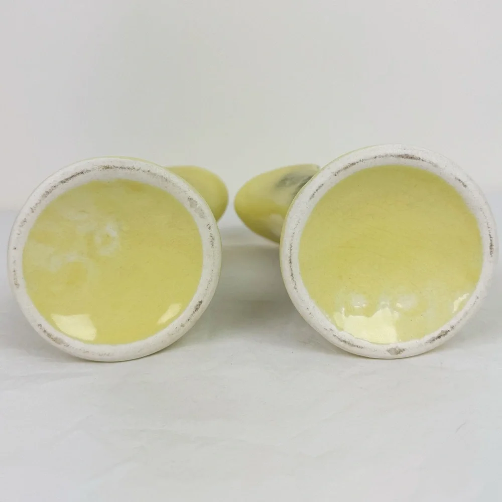 Yellow Floral Cornucopia Vases- Set of Two - Picture 3 of 8